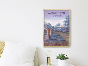 Wandle Park London Travel Poster Art Print, 3 of 8