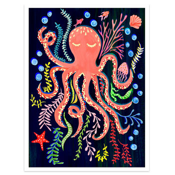 Colourful Octopus Nursery Wall Art, 2 of 9