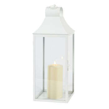 59cm Outdoor White Metal Tru Glow® Candle Lantern, 2 of 2