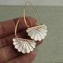 Art Deco Mother Of Pearl Hoop Earrings, thumbnail 7 of 11