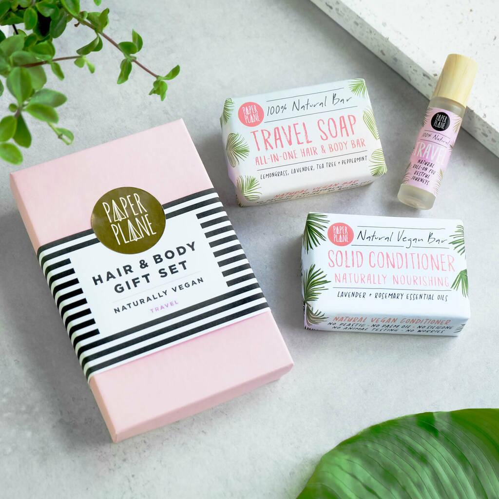 Vegan Hair And Body Gift Set Travel By Paper Plane