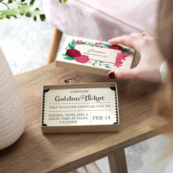Floral Golden Ticket With Gift Box, 3 of 5