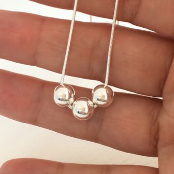 30th Birthday Handmade Silver Bead Necklace, 2 of 6