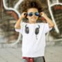 Music Dj Headphones Kids T Shirt, thumbnail 2 of 5