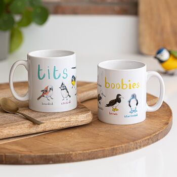 Set Of Four Bird Mugs: Tits, Boobies, Cocks And Peckers, 9 of 10