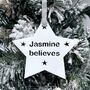 Personalised Believe Christmas Tree Star Decoration, thumbnail 3 of 8