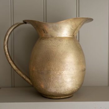 Large Brass Finish Decorative Jug, 2 of 2