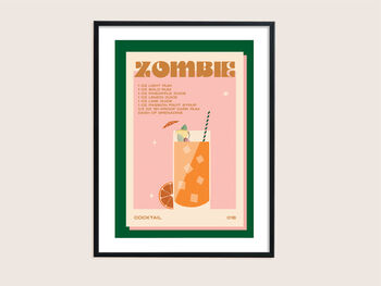 Retro Cocktail Zombie Print, 3 of 5