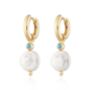 Baroque Pearl And Turquoise Drop Earrings, thumbnail 2 of 5