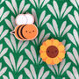 Bumblebee And Sunflower Kawaii Pin Or Brooch Set, thumbnail 5 of 6