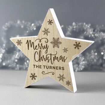 Personalised Wooden Christmas Star, 2 of 2