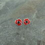 Red Poppy Flower Stud Earrings, thumbnail 2 of 2
