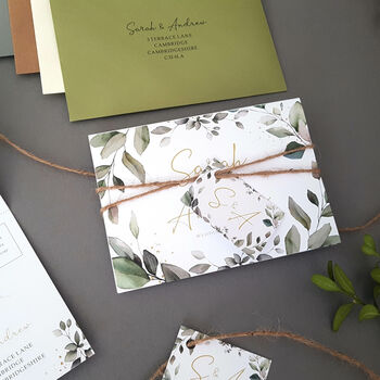 Eucalyptus Wedding Invitations Sample, 7 of 10