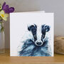 Inky Badger Blank Greeting Card, thumbnail 1 of 4