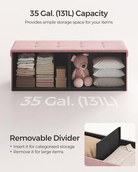 Foldable Storage Bench Cube Ottoman, 6 of 9