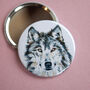 Inky Wolf Compact Pocket Mirror, thumbnail 4 of 5