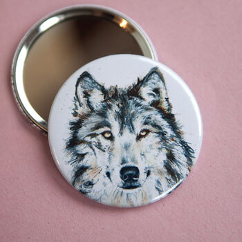 Inky Wolf Compact Pocket Mirror, 4 of 5