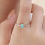 Aqua Green Opal Oval Ring In Sterling Silver, thumbnail 1 of 11