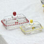 Hand Painted Glass Butter Dish – Cherry Or Lemon Design, thumbnail 4 of 10
