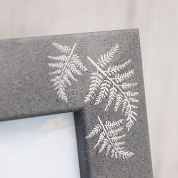 Personalised Stone Effect Fern Photo Frame, 3 of 4