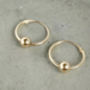 Small Sterling Silver Hoops With A Single 9ct Gold Bead, thumbnail 5 of 6