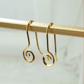 Sterling Silver Simple Spiral Dangly Earrings, 5 of 9
