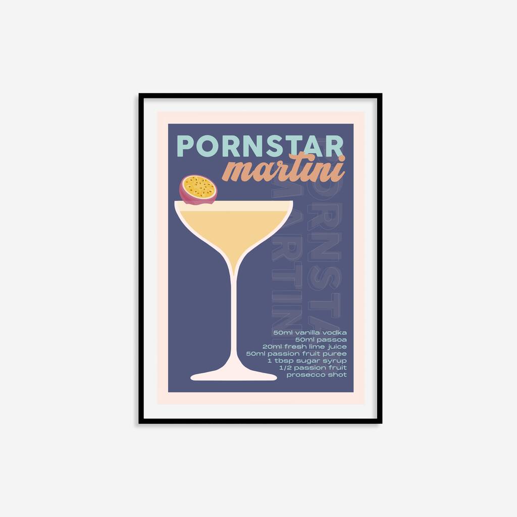 Pornstar Martini Cocktail Print By Alaina Creates