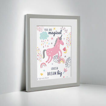 Personalised Unicorn Children’s Nursery Framed Print, 6 of 10