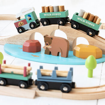 Personalised Wooden Wild Pines Train Set, 2 of 12