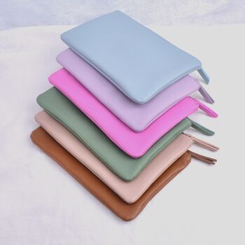 Personalised Monogram Leather Cosmetic Pouch, 5 of 11