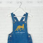 Wild And Free Leopard Baby/Kids Denim Dungarees, thumbnail 1 of 2