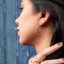 Gold Plated Minimalist Bar Hoop Earrings, thumbnail 4 of 8
