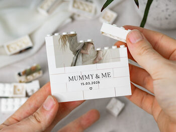 Personalised Mummy And Me Photo Block Keepsake With Date, First Mother's Day And New Mum Gift, 10 of 12