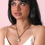 Gold Stainless Steel Chunky Toggle Heart Charm Necklace, thumbnail 2 of 4