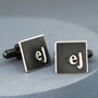 Sterling Silver Personalised Initial Cufflinks, thumbnail 3 of 12