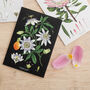 Botanical Passion Flower Black Card, thumbnail 1 of 2