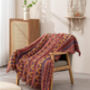 Bohemian Sofa Throw Blanket With Tassels Cotton Knitted, thumbnail 1 of 9