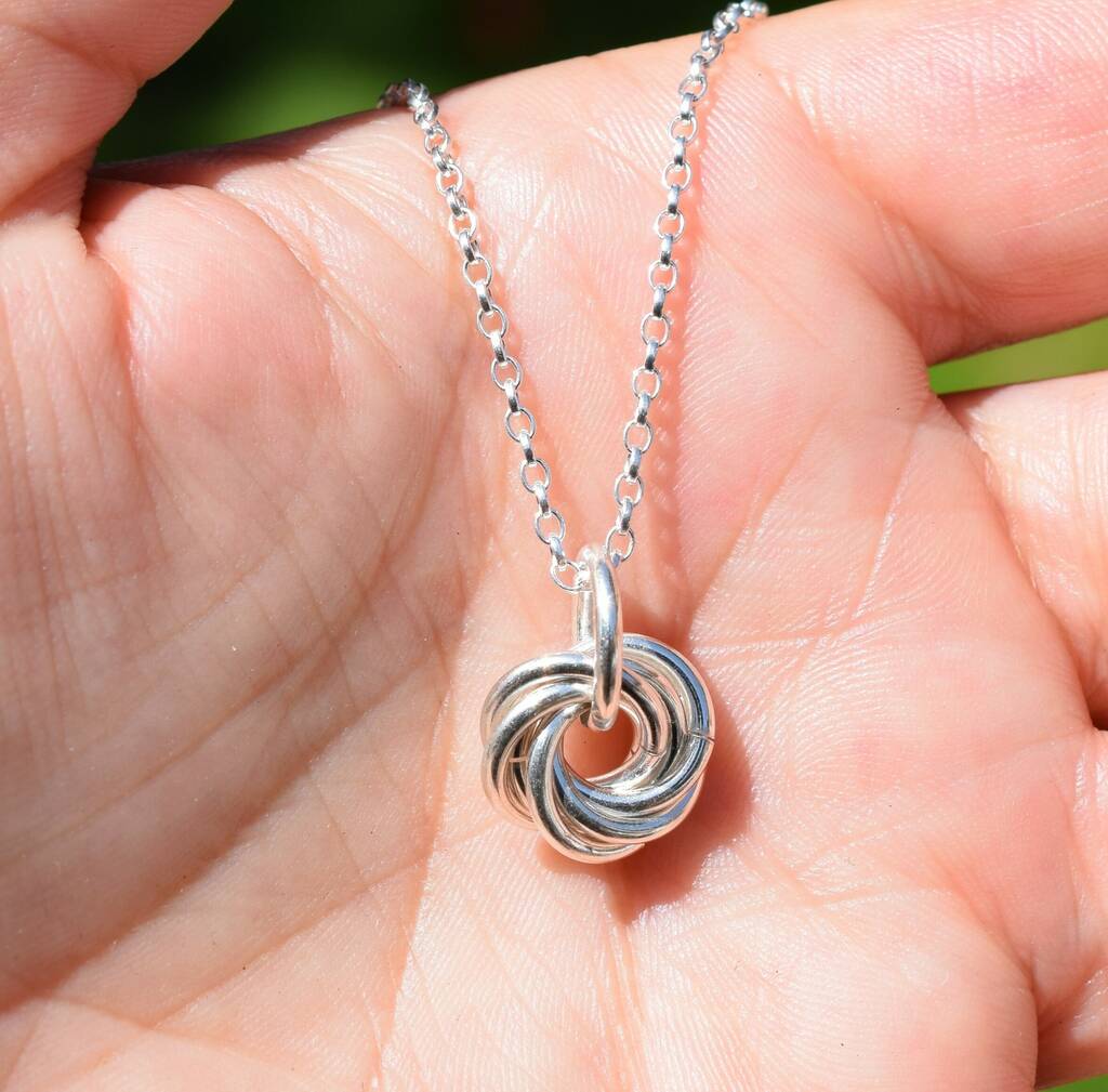 Sterling Silver Classic Knot Necklace By Mia Belle