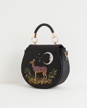 Fable Deer And Moon Embroidered Saddle Bag, 3 of 7
