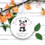 Personalised Cute Child Panda Hearts Decoration Gift, thumbnail 2 of 2