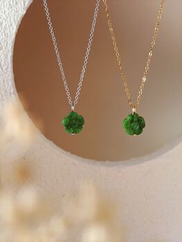 Vachana Botan Jade Flower Necklace, 3 of 12