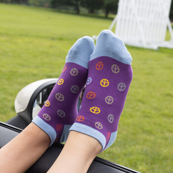 Peace And Retro Purple Women's Trainer Socks Bundle, 2 of 7