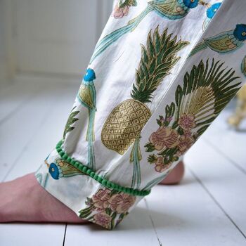 Pineapple And Bluebird Cotton Pyjamas, 6 of 8