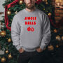 Jingle Balls Christmas Jumper In Dark Heather, thumbnail 12 of 12