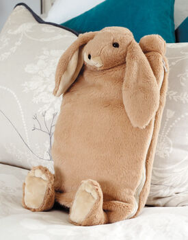 Personalised Brown Bunny Hot Water Bottle Gift Boxed, 3 of 10