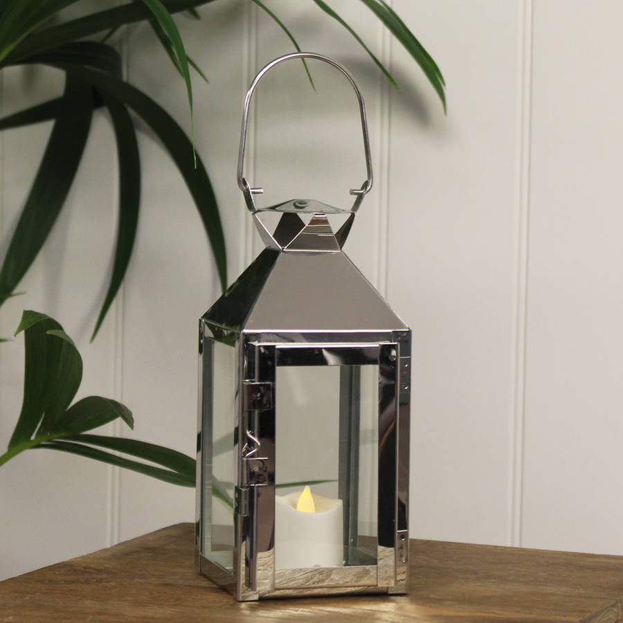 Amalfi Silver Tealight Candle Lantern By Garden Selections