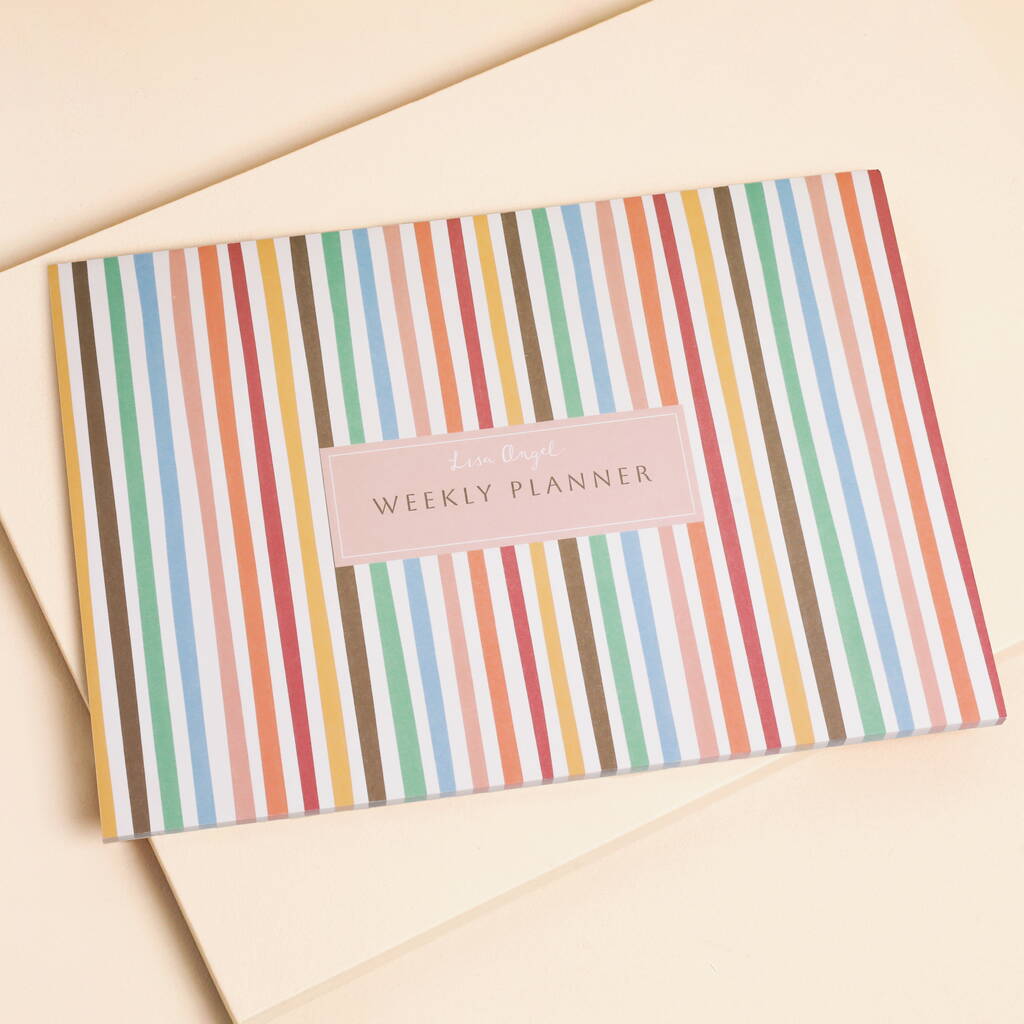 Rainbow Stripes Colourful Weekly Planner, 1 of 2