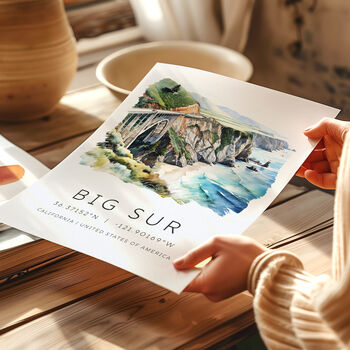 Travel Destination Card Of Big Sur California Gift Ideas For Travel, 2 of 7