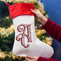 Personalised Initial Luxury Christmas Stocking Nordic, thumbnail 4 of 8