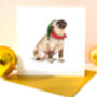 Fawn Pug Elf 'Happy Howlidays ' Christmas Card, thumbnail 2 of 4